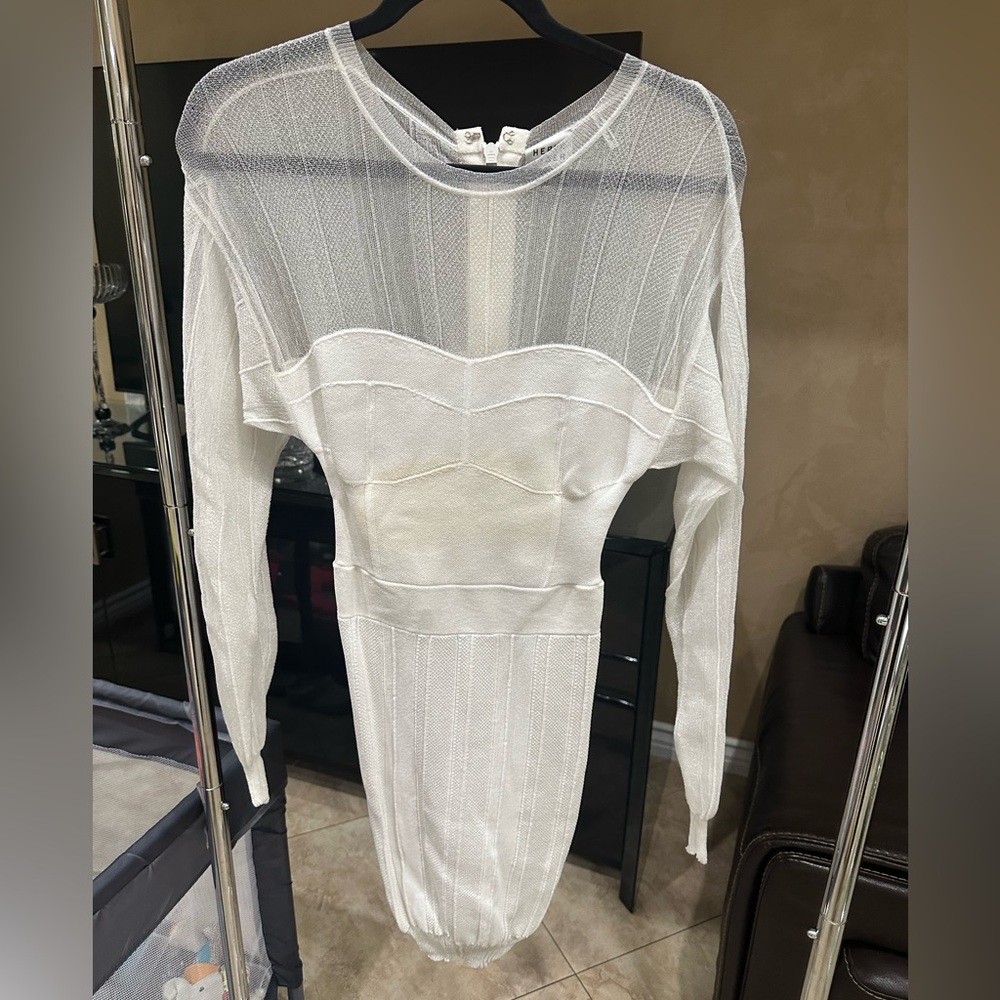 Herve leger white body con size XS
